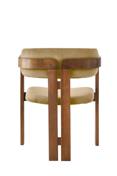 Hanah Home Silla de Madera Aterciopelada Nogal y Topo Claro Hanah Home Silla de Madera Aterciopelada Nogal y Topo Claro